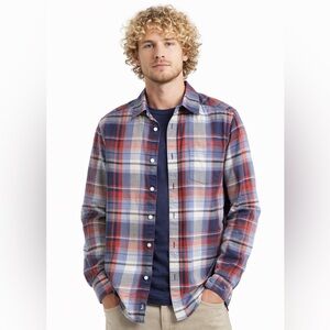 The Northface California Heritage  Button Down Long Sleeve Red Blue Men  Sz L